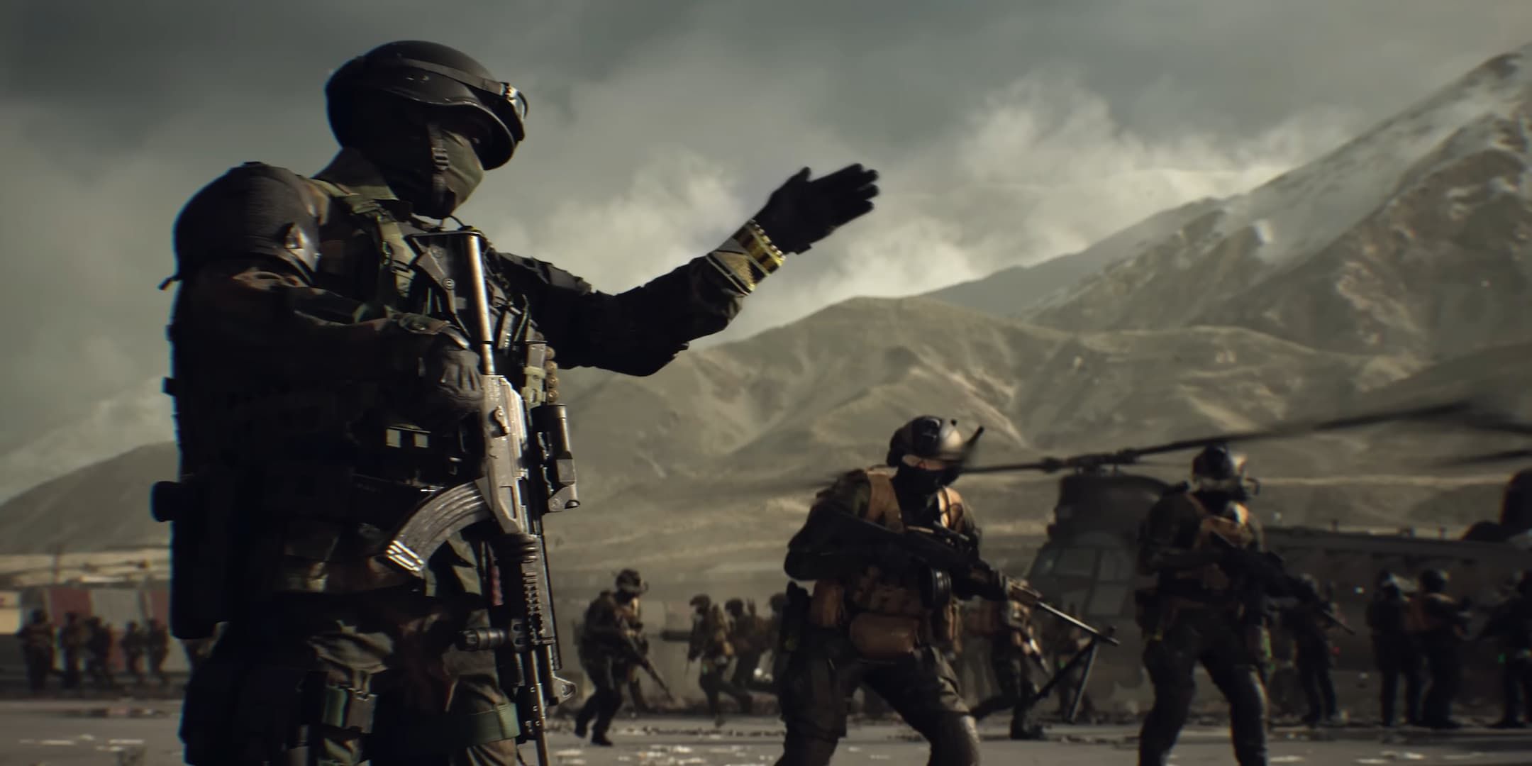Battlefield 6 soldado dirigiendo otro soldado