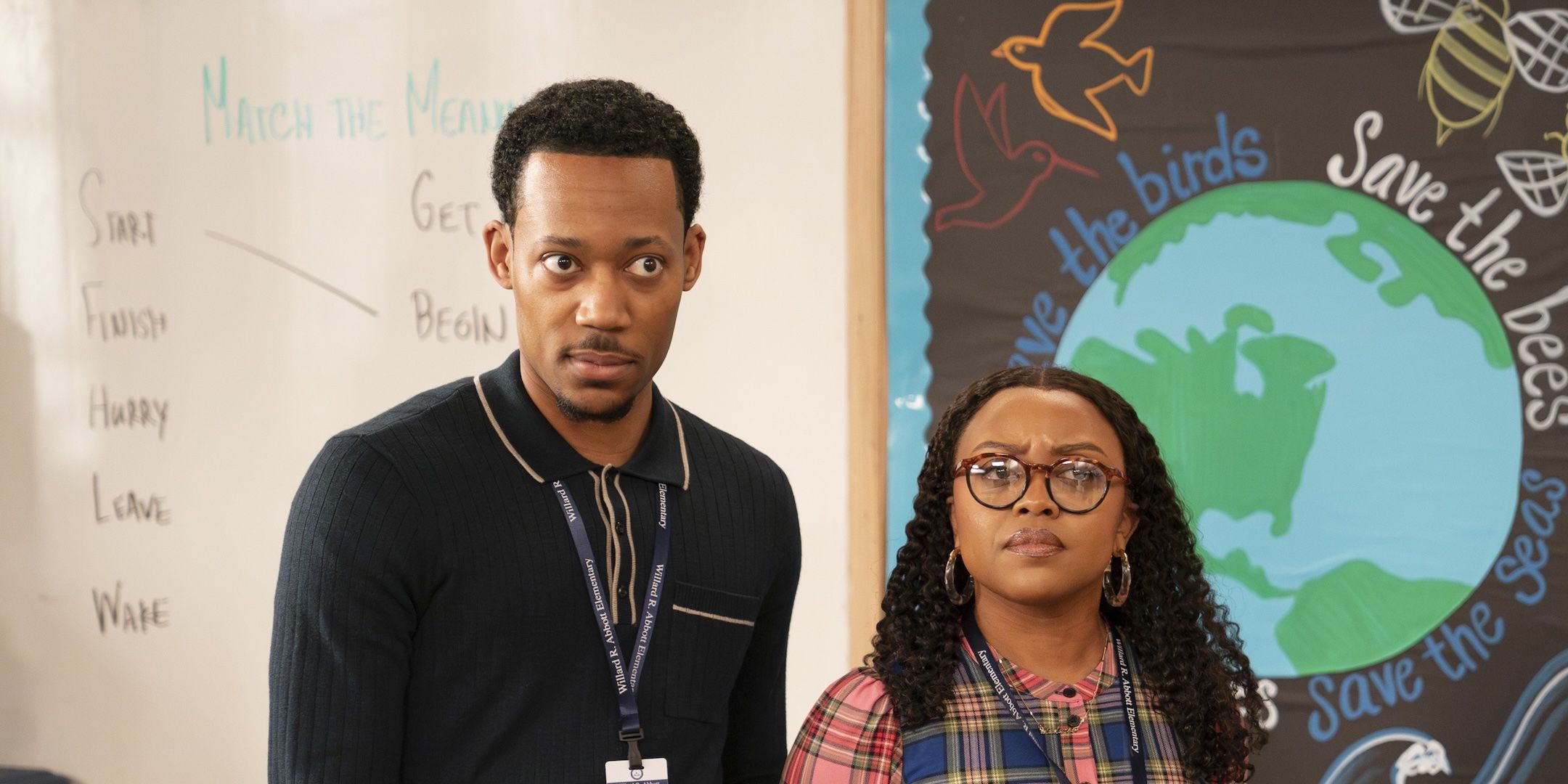 Abbott Elementary Star promete "Curveball" para Janine y Gregory en la temporada 5