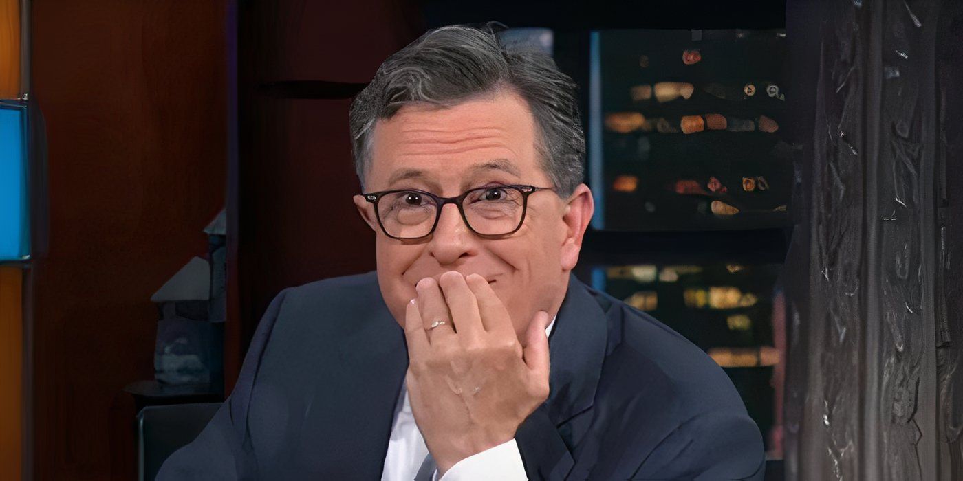 Stephen Colbert se cubre la boca en estado de shock después de llamar accidentalmente al Late Show con el nombre equivocado, el informe de Colbert